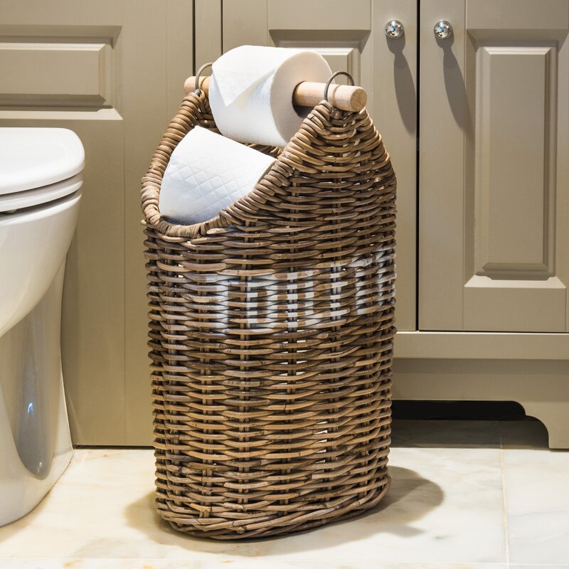 Brambly Cottage Macclesfield Kubu Rattan Freestanding Toilet Roll